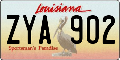 LA license plate ZYA902