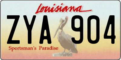 LA license plate ZYA904