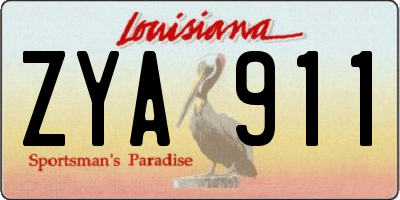 LA license plate ZYA911