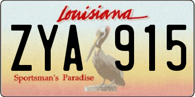 LA license plate ZYA915