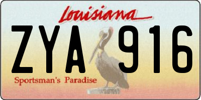 LA license plate ZYA916