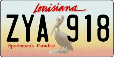 LA license plate ZYA918