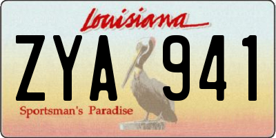 LA license plate ZYA941