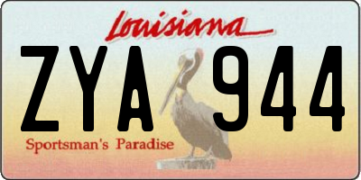 LA license plate ZYA944