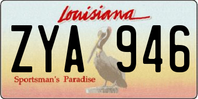 LA license plate ZYA946