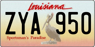 LA license plate ZYA950