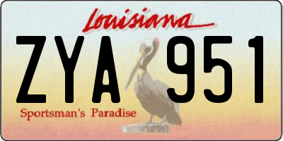 LA license plate ZYA951