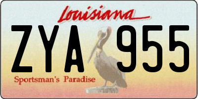 LA license plate ZYA955