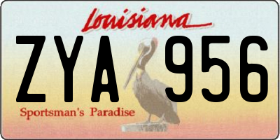 LA license plate ZYA956