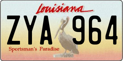 LA license plate ZYA964