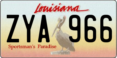 LA license plate ZYA966