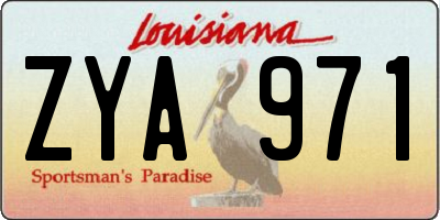 LA license plate ZYA971