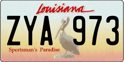 LA license plate ZYA973
