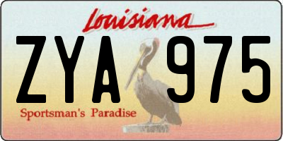 LA license plate ZYA975