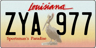 LA license plate ZYA977