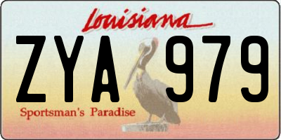 LA license plate ZYA979
