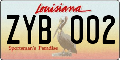 LA license plate ZYB002