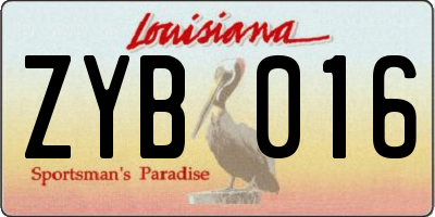 LA license plate ZYB016