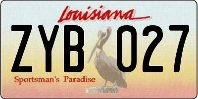 LA license plate ZYB027