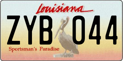 LA license plate ZYB044