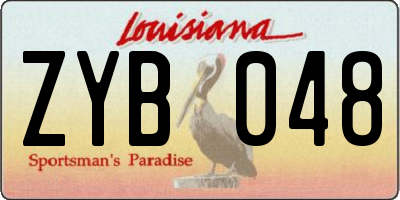 LA license plate ZYB048