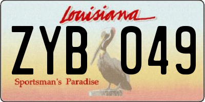 LA license plate ZYB049