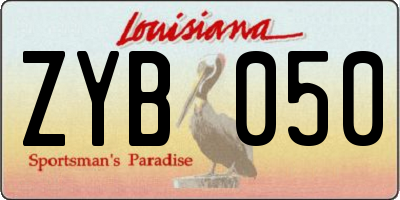 LA license plate ZYB050