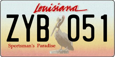 LA license plate ZYB051