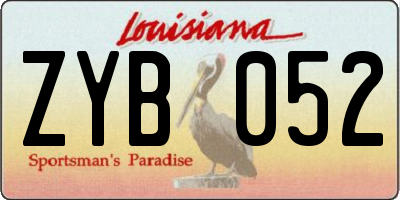 LA license plate ZYB052