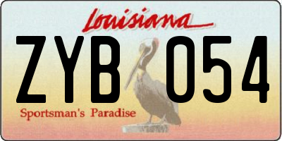 LA license plate ZYB054