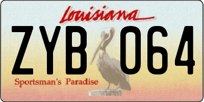 LA license plate ZYB064