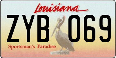 LA license plate ZYB069