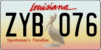 LA license plate ZYB076