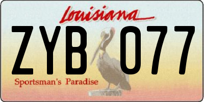 LA license plate ZYB077