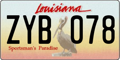 LA license plate ZYB078
