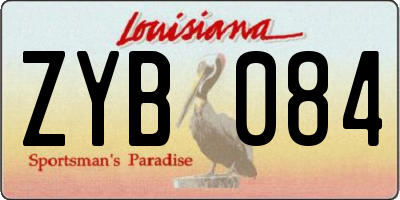 LA license plate ZYB084