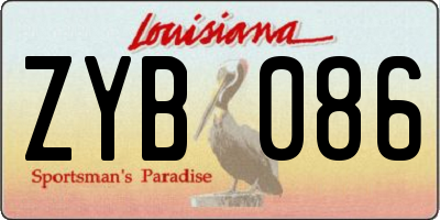 LA license plate ZYB086