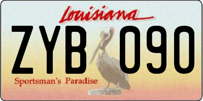 LA license plate ZYB090