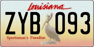 LA license plate ZYB093