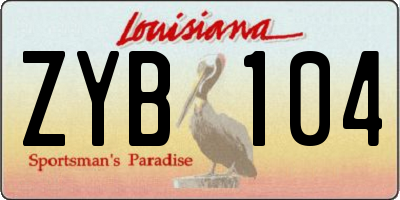 LA license plate ZYB104