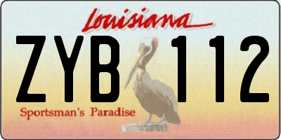 LA license plate ZYB112
