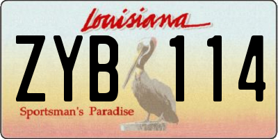 LA license plate ZYB114