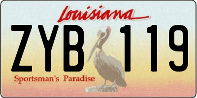 LA license plate ZYB119