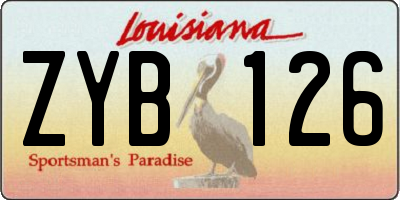 LA license plate ZYB126