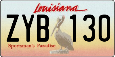 LA license plate ZYB130
