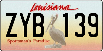 LA license plate ZYB139