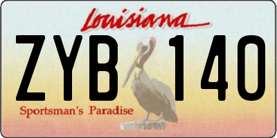 LA license plate ZYB140