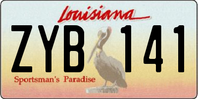 LA license plate ZYB141