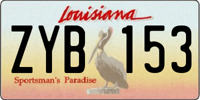 LA license plate ZYB153