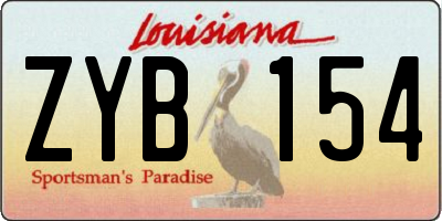 LA license plate ZYB154